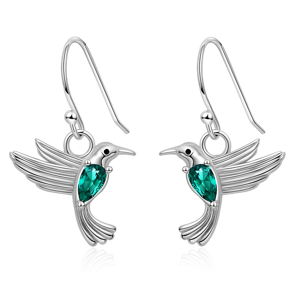 AROS PENDIENTES COLIBRÍ PLATA 925 - 1