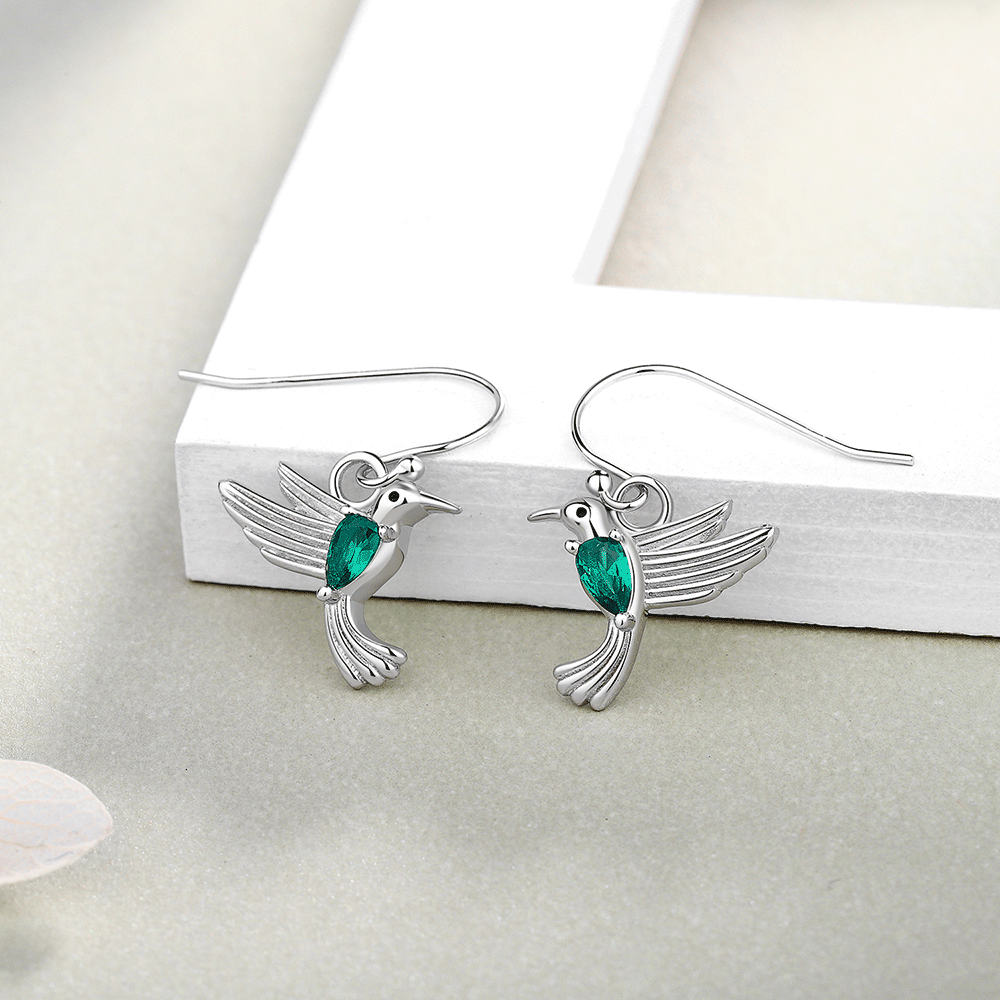 AROS PENDIENTES COLIBRÍ PLATA 925 - 2