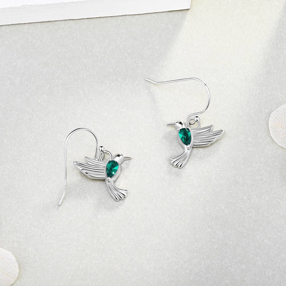 AROS PENDIENTES COLIBRÍ PLATA 925 - 3
