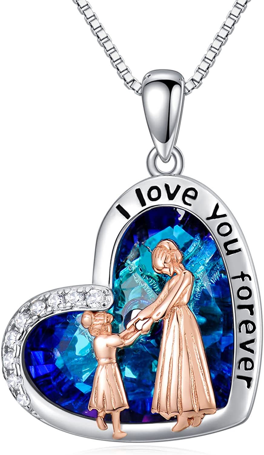COLLAR VOUSEZ PLATA 925 MAMÁ HIJA CRISTAL - 1