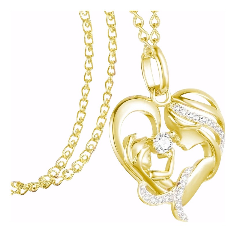COLLAR VOUSEZ PLATA 925 MAMA BANADO EN ORO
