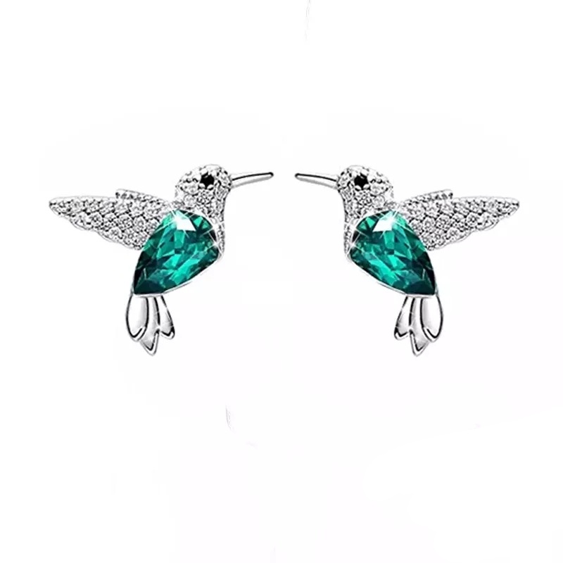 AROS VOUSEZ COLIBRI VERDE PLATA 925 - 1
