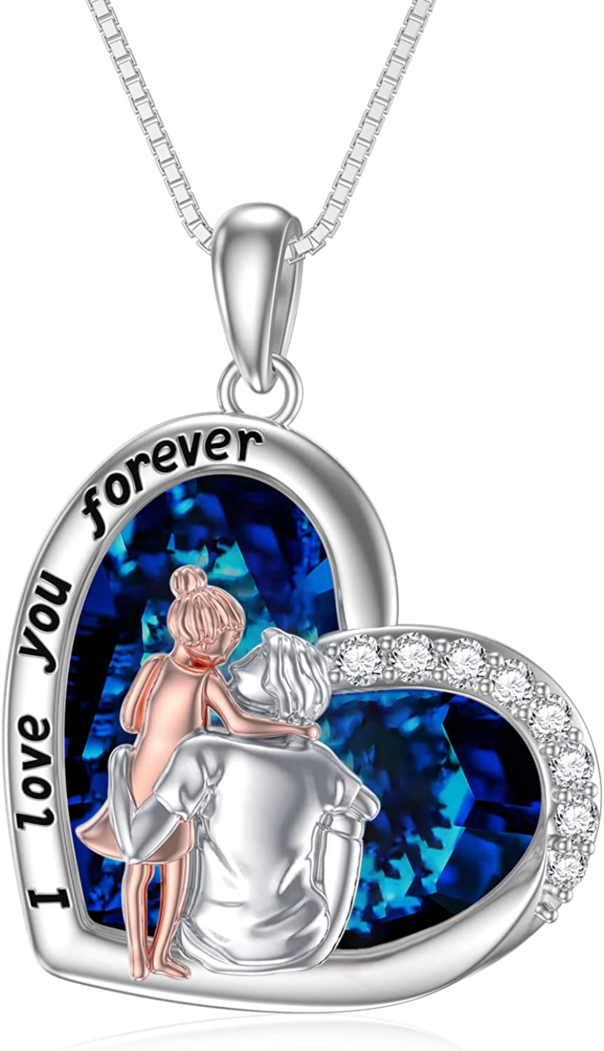 COLLAR VOUSEZ PLATA 925 PAPA HIJA CRISTAL