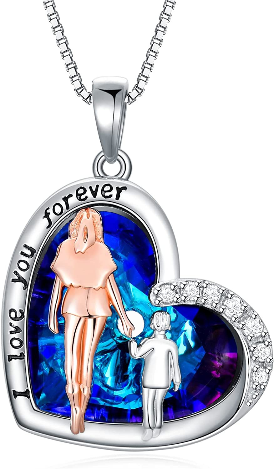 COLLAR VOUSEZ PLATA 925 MAMA HIJO CRISTAL