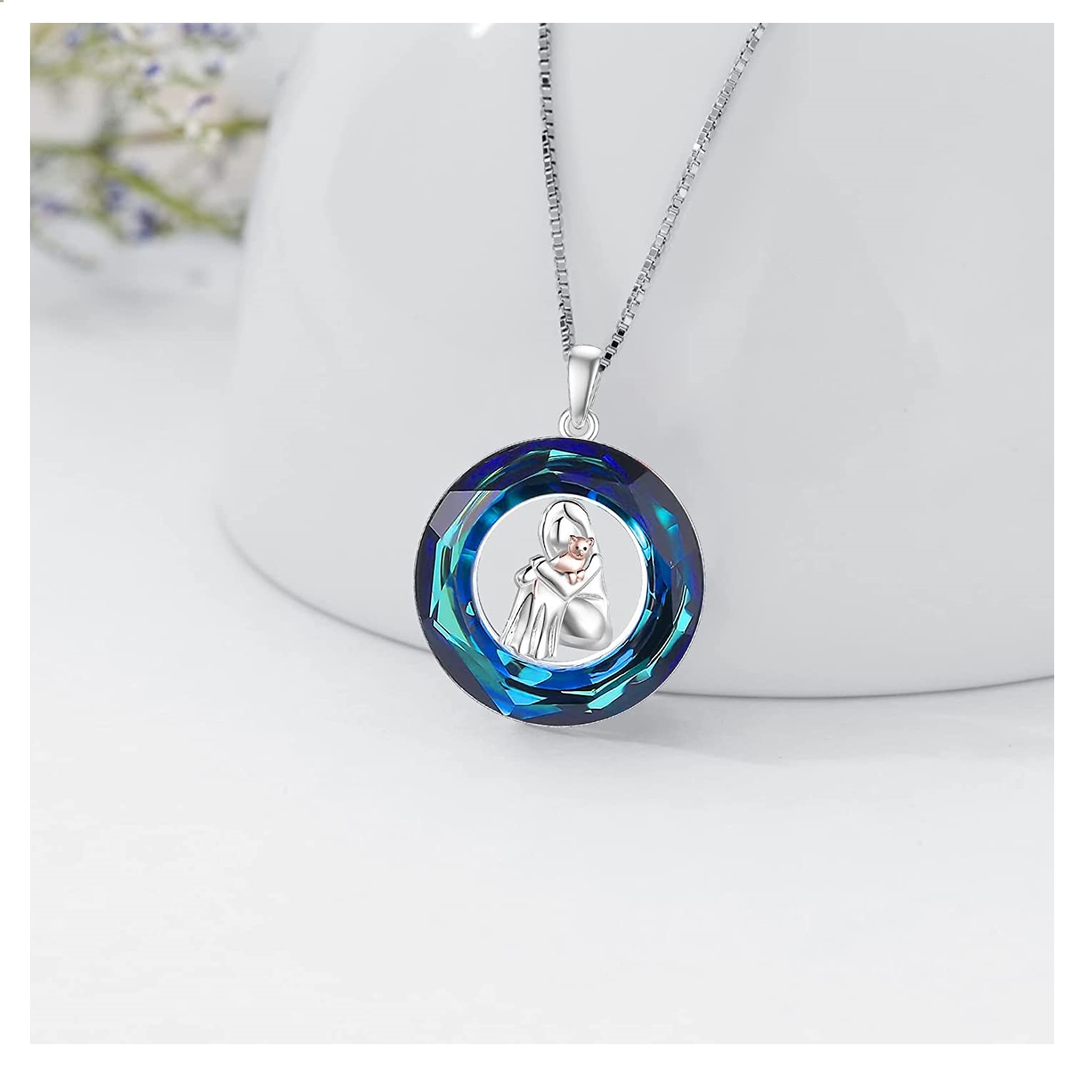 COLLAR VOUSEZ PLATA 925 MUJER GATO CRISTAL - 2