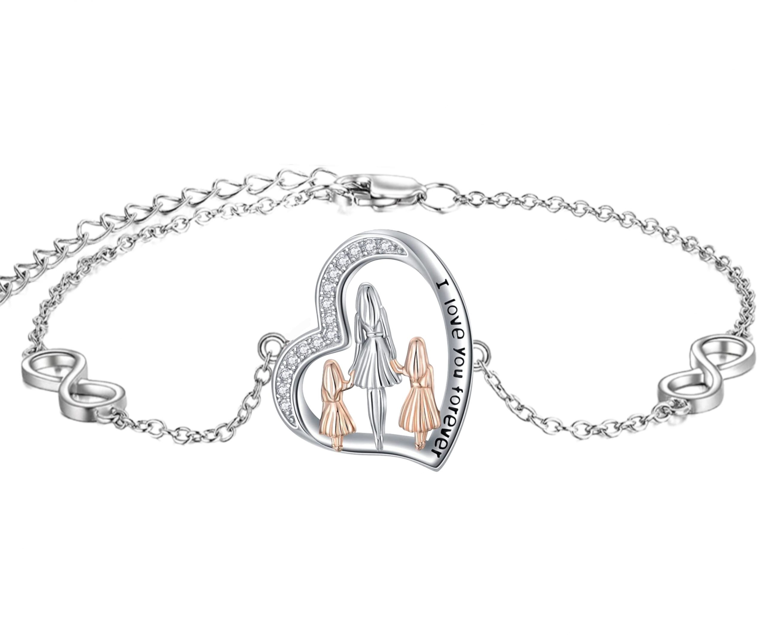 PULSERA VOUSEZ MAMÁ DOS HIJAS PLATA 925 - 1