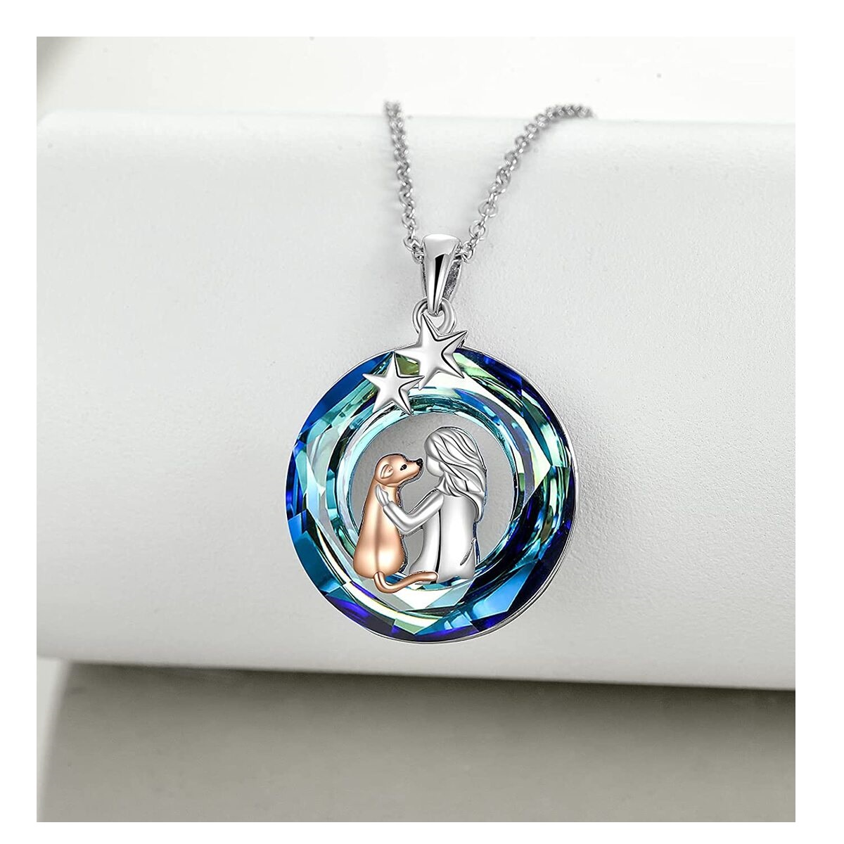 COLLAR VOUSEZ PLATA 925 MUJER PERRO CRISTAL - 3