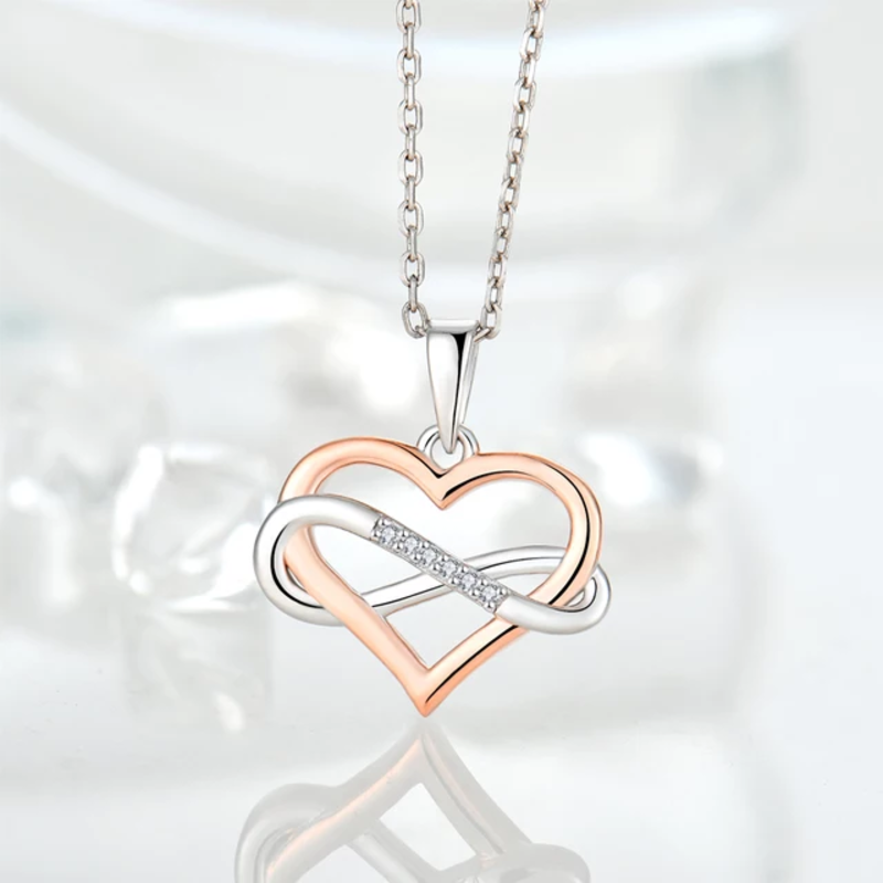 COLLAR VOUSEZ PLATA 925 CORAZÓN BAÑADO EN ORO ROSA - 2