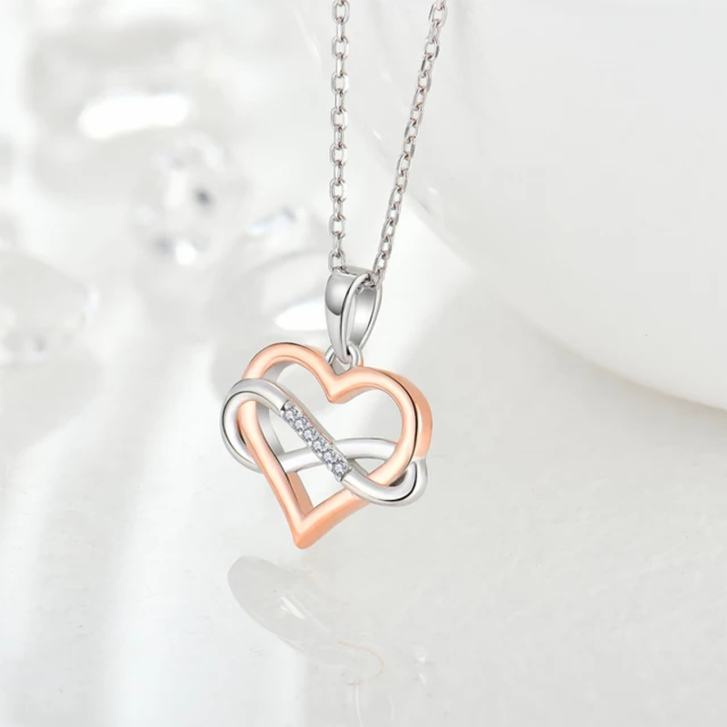 COLLAR VOUSEZ PLATA 925 CORAZÓN BAÑADO EN ORO ROSA - 3