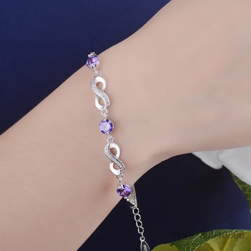 PULSERA VOUSEZ INFINITO AMATISTA PLATA 925 - 2