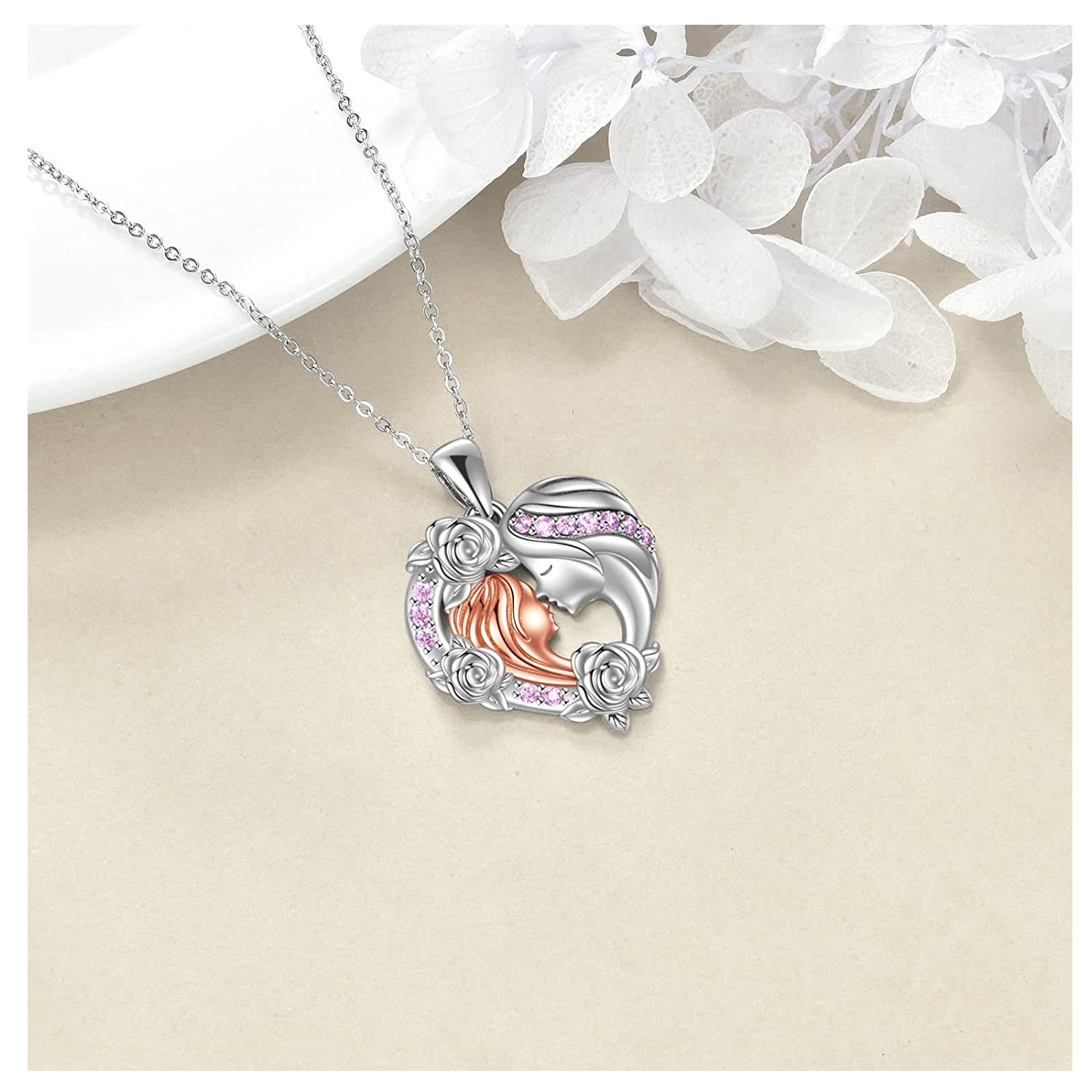 COLLAR VOUSEZ PLATA 925 MAMÁ HIJA BEBE - 2