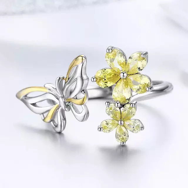 ANILLO VOUSEZ MARIPOSA AJUSTABLE PLATA 925 - 2