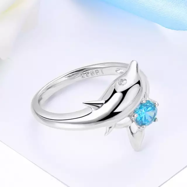 ANILLO VOUSEZ DELFIN TURQUESA PLATA 925 AJUSTABLE - 2
