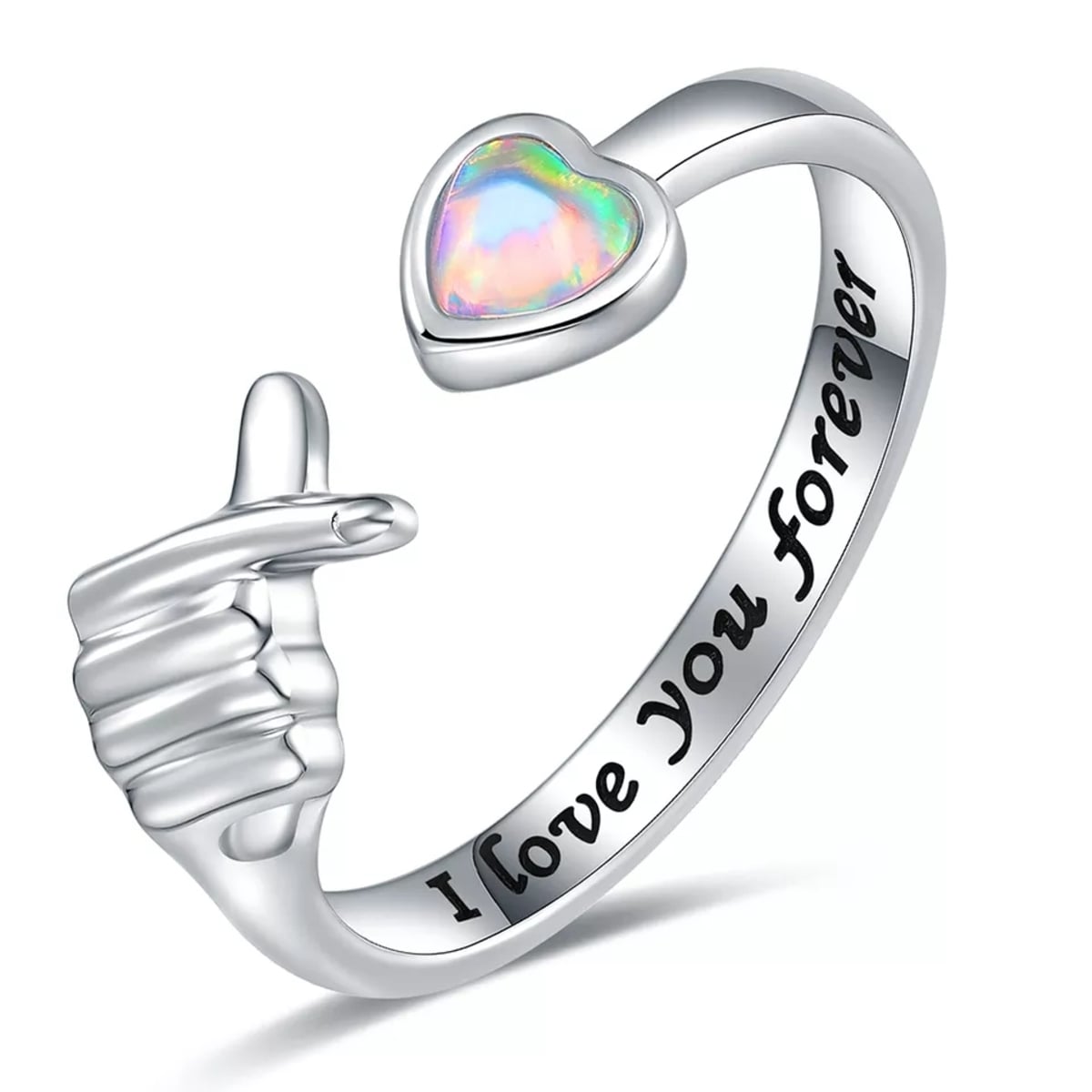 ANILLO VOUSEZ TE AMO EN KOREANO AJUSTABLE PLATA 925 - 1