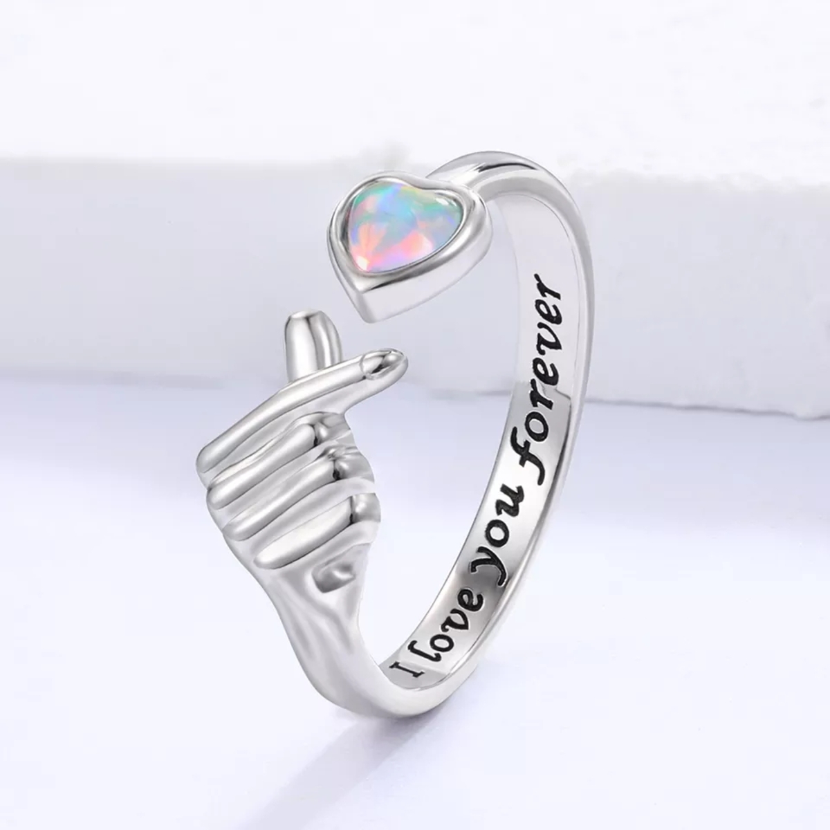 ANILLO VOUSEZ TE AMO EN KOREANO AJUSTABLE PLATA 925 - 2