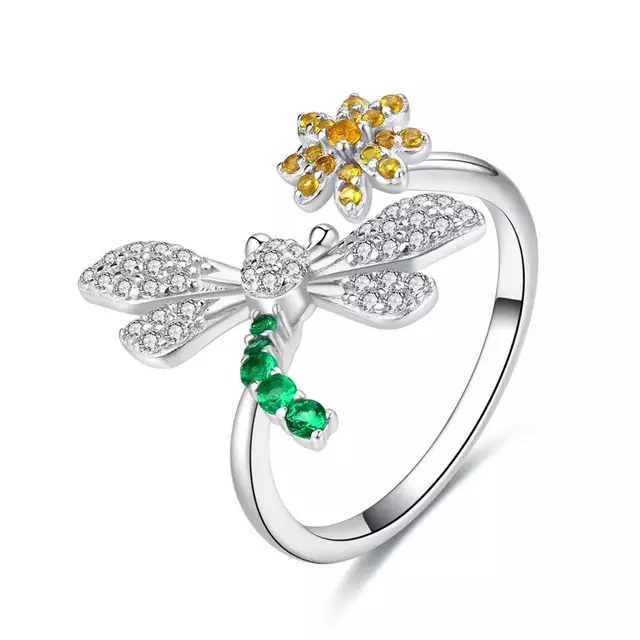 ANILLO VOUSEZ LIBELULA AJUSTABLE PLATA 925 - 1