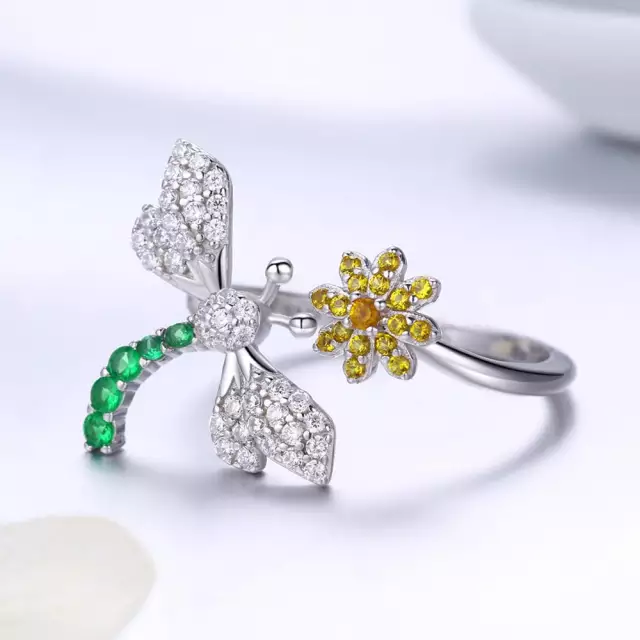 ANILLO VOUSEZ LIBELULA AJUSTABLE PLATA 925 - 2