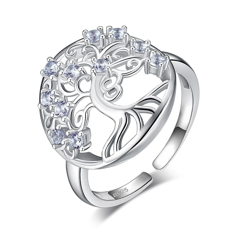 ANILLO VOUSEZ ARBOL DE LA VIDA AJUSTABLE PLATA 925 - 1