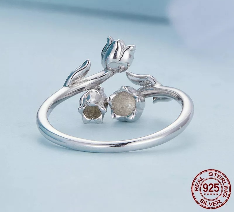 ANILLO VOUSEZ FLOR DE LIRIO PLATA 925 - 2
