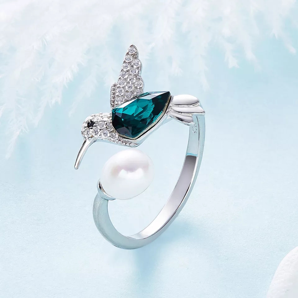 ANILLO VOUSEZ COLIBRÍ PERLA AJUSTABLE PLATA 925 - 3