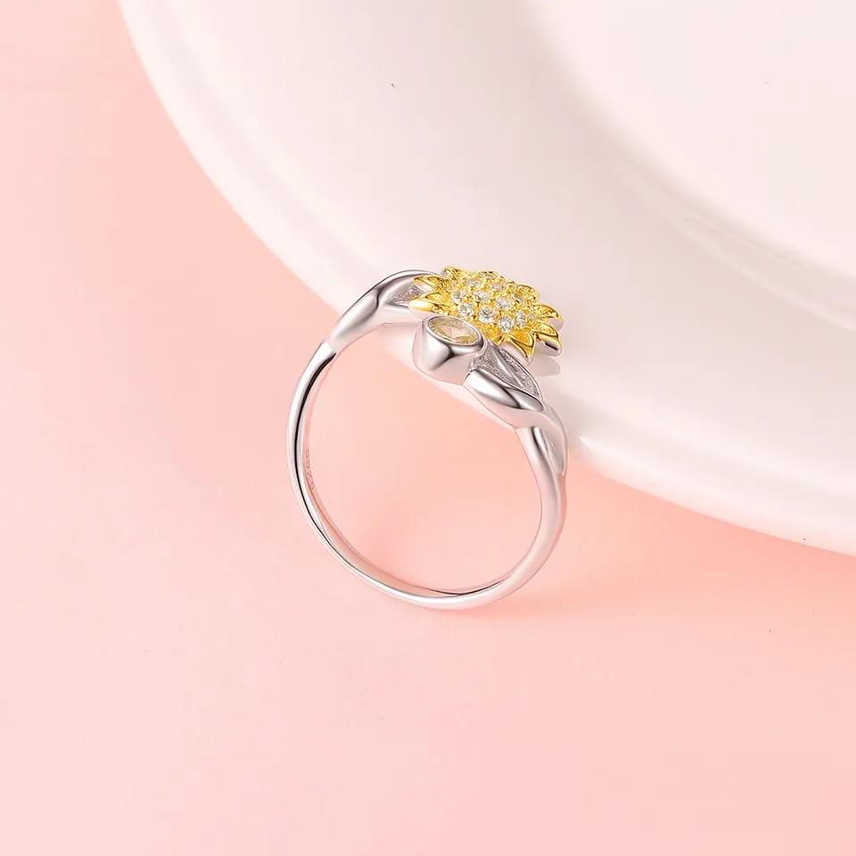 ANILLO VOUSEZ GIRASOL PLATA 925 AJUSTABLE - 2
