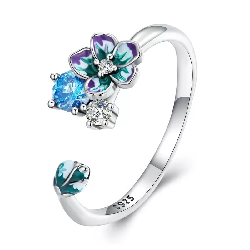 ANILLO VOUSEZ FLOR AJUSTABLE PLATA 925 - 1