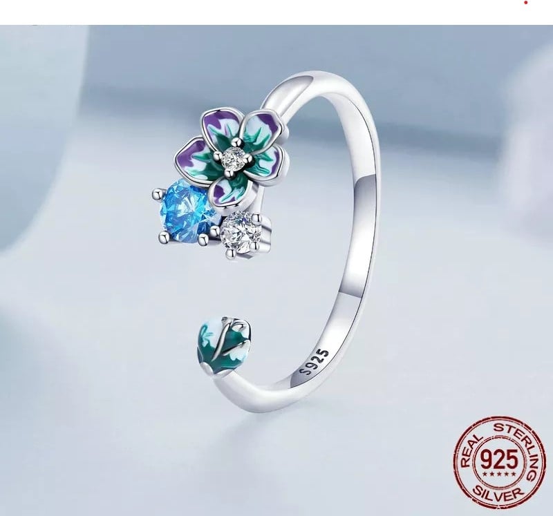 ANILLO VOUSEZ FLOR AJUSTABLE PLATA 925 - 2