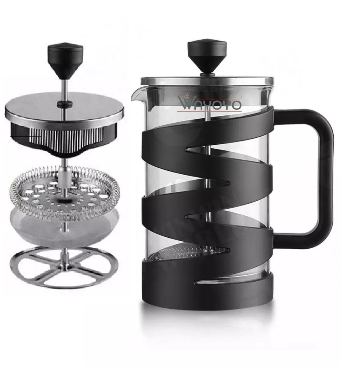 CAFETERA PRENSA FRANCESA ÉMBOLO ACERO INOXIDABLE 600ML - 5