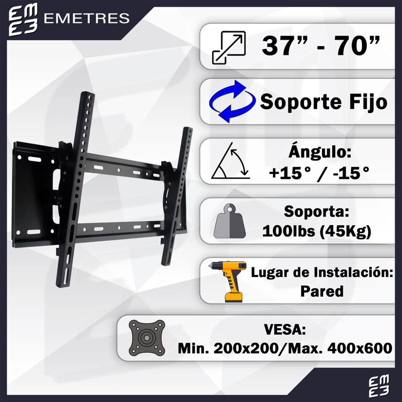 SOPORTE PARA TV BASE PARA TELEVISOR SOPORTE LED 26 HASTA 65' - 2