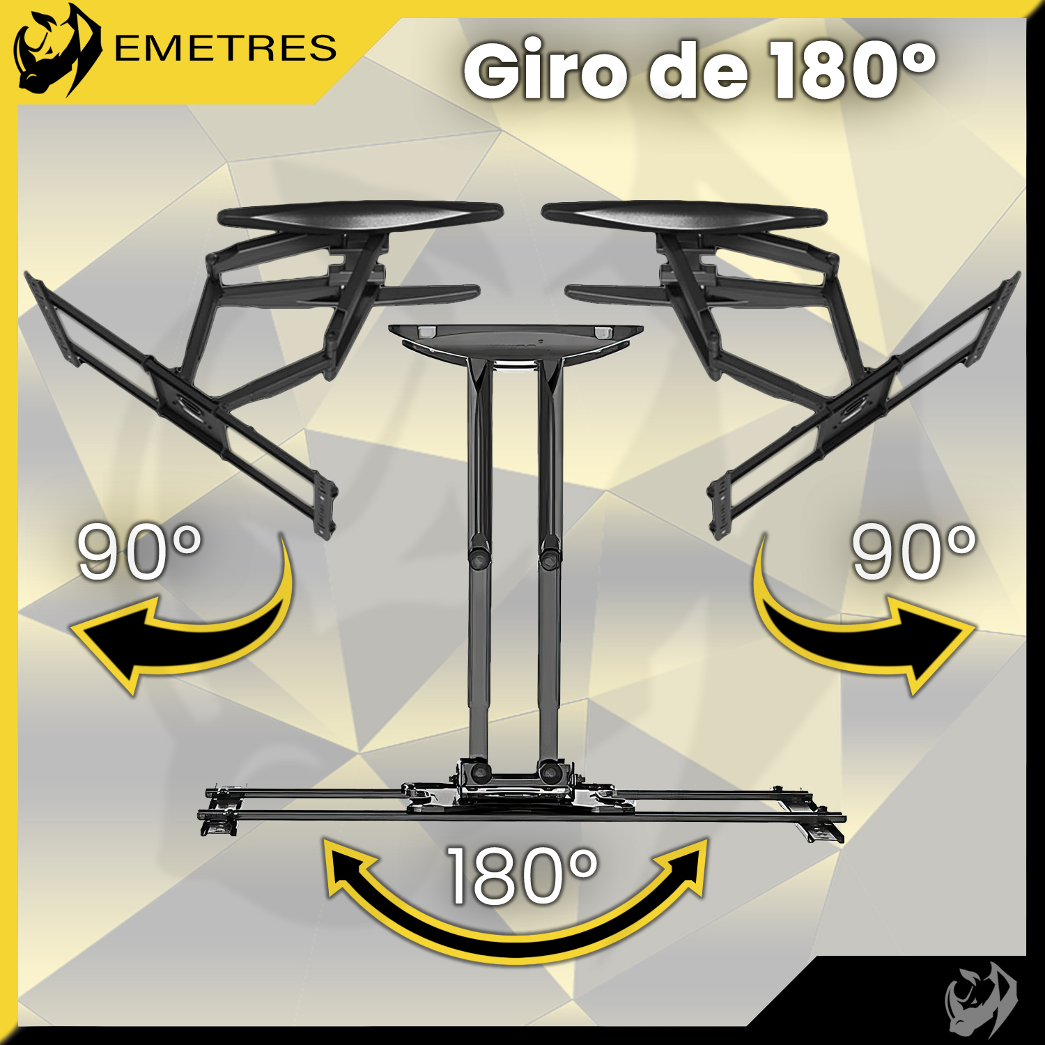 SOPORTE PARA PANTALLA TV PANTALLAS PARED 40 55 65 75 PULGADAS EMETRES BASE PARA TV COLOR NEGRO - 6