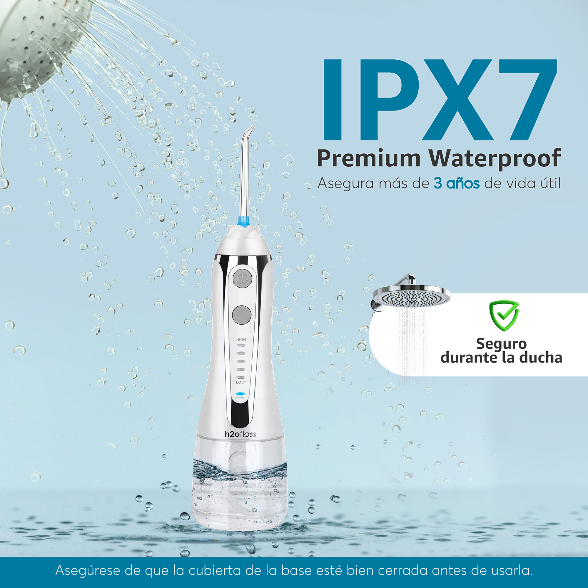 IRRIGADOR DENTAL LIMPIEZA BUCAL BLANCO H2OFLOSS PÓRTATIL LIMPIEZA BUCAL - 10