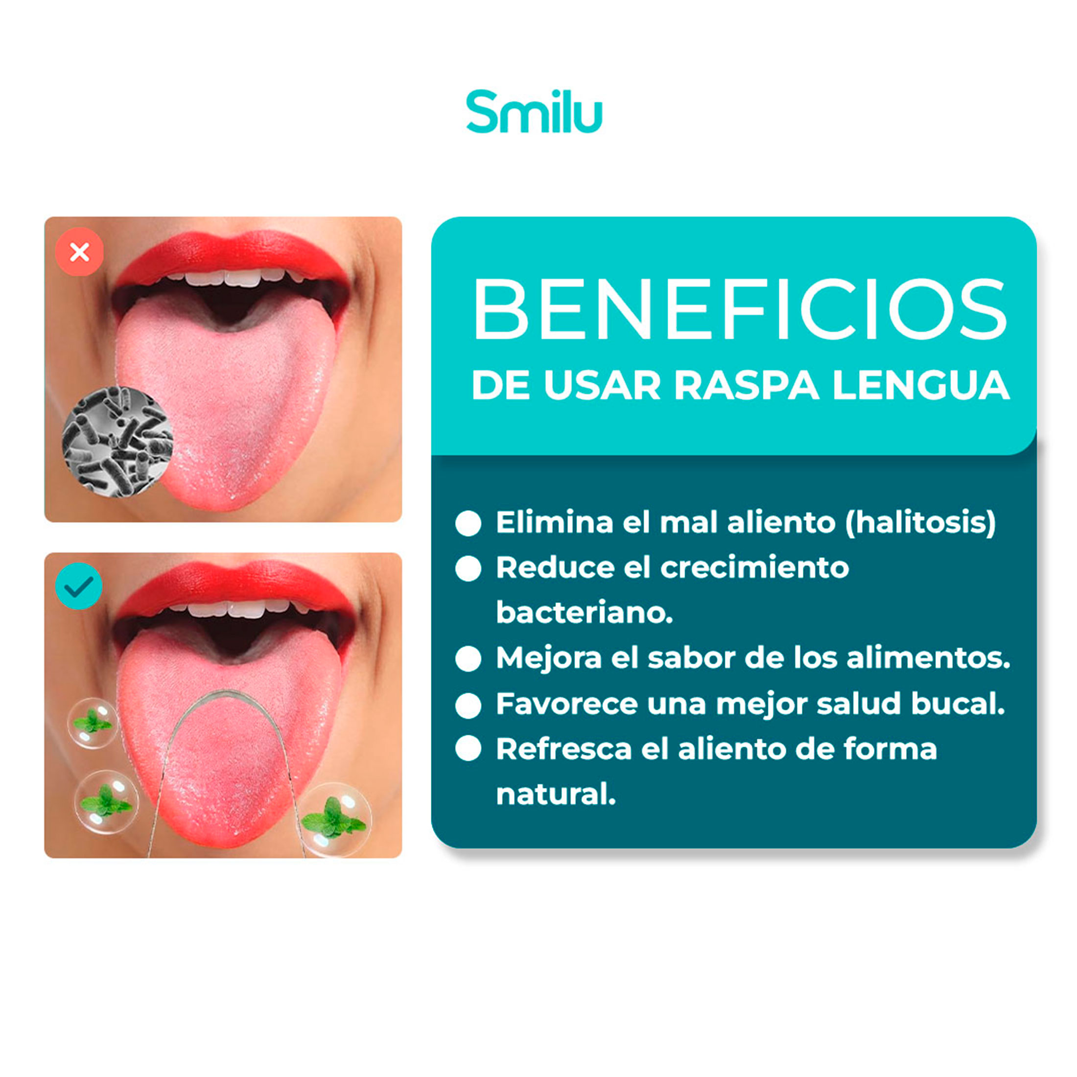 LIMPIADOR DE LENGUA DE ACERO INOXIDABLE CUIDADO BUCAL BOCA - 5