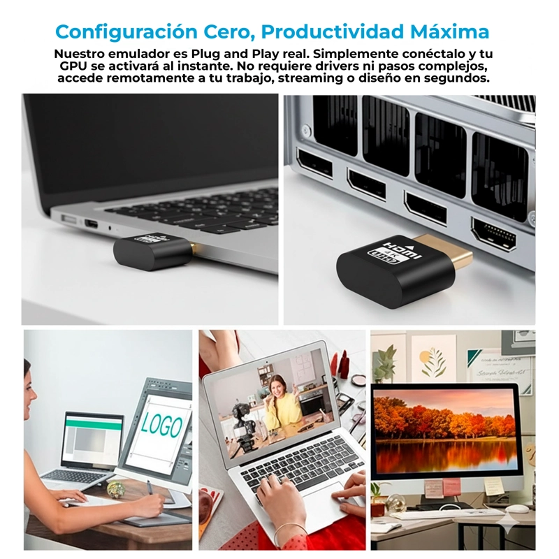 HDMI INALAMBRICO PLUG 4K DUMMY USB TRANSMISOR ADAPTADOR - 2