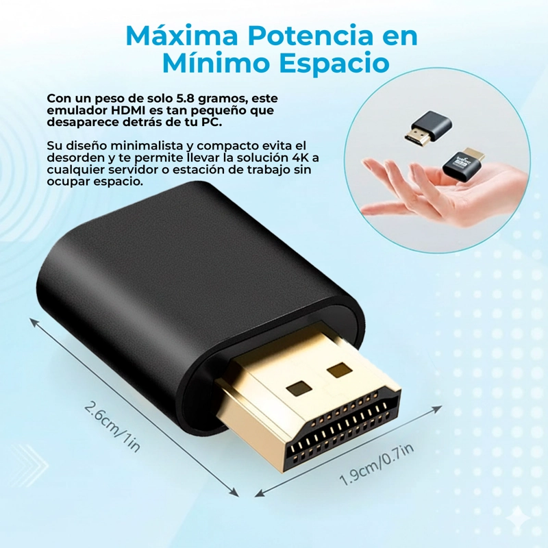 HDMI INALAMBRICO PLUG 4K DUMMY USB TRANSMISOR ADAPTADOR - 5
