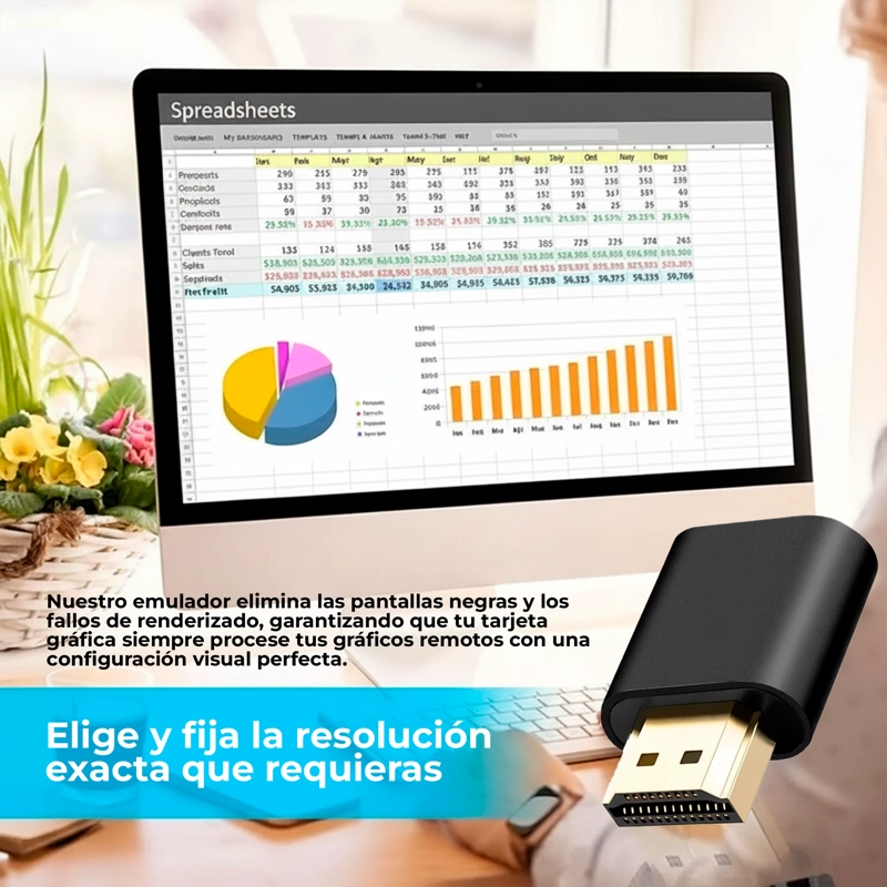 HDMI INALAMBRICO PLUG 4K DUMMY USB TRANSMISOR ADAPTADOR - 7