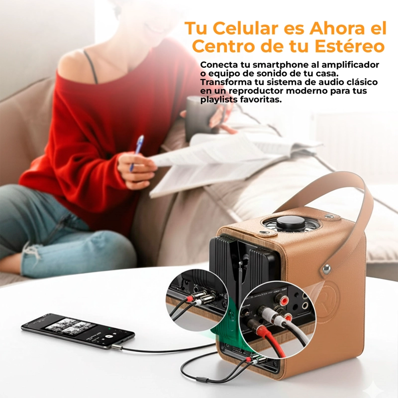 CABLE AUDIO AUXILIAR 3.5MM A RCA ADAPTADOR CONEXION AUDIO ESTE REO COMPATIBLE UNIVERSAL CABLE - 8