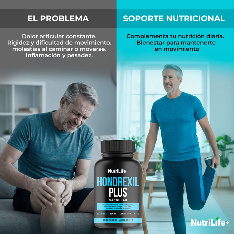HONDREXIL PLUS 90 CAPSULAS NUTRILIFE+ 500MG AYUDA ARTICULACIONES NATURAL - 3