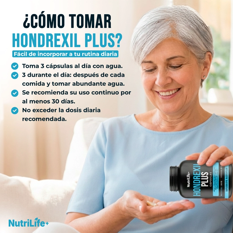 HONDREXIL PLUS 90 CAPSULAS NUTRILIFE+ 500MG AYUDA ARTICULACIONES NATURAL - 7
