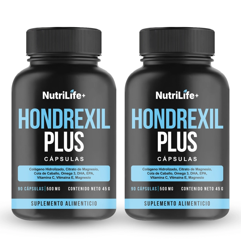 PACK 2 HONDREXIL PLUS 180 CAPSULAS 500 MG NUTRILIFE+ ORIGINAL  ARTICULACIONES - 1