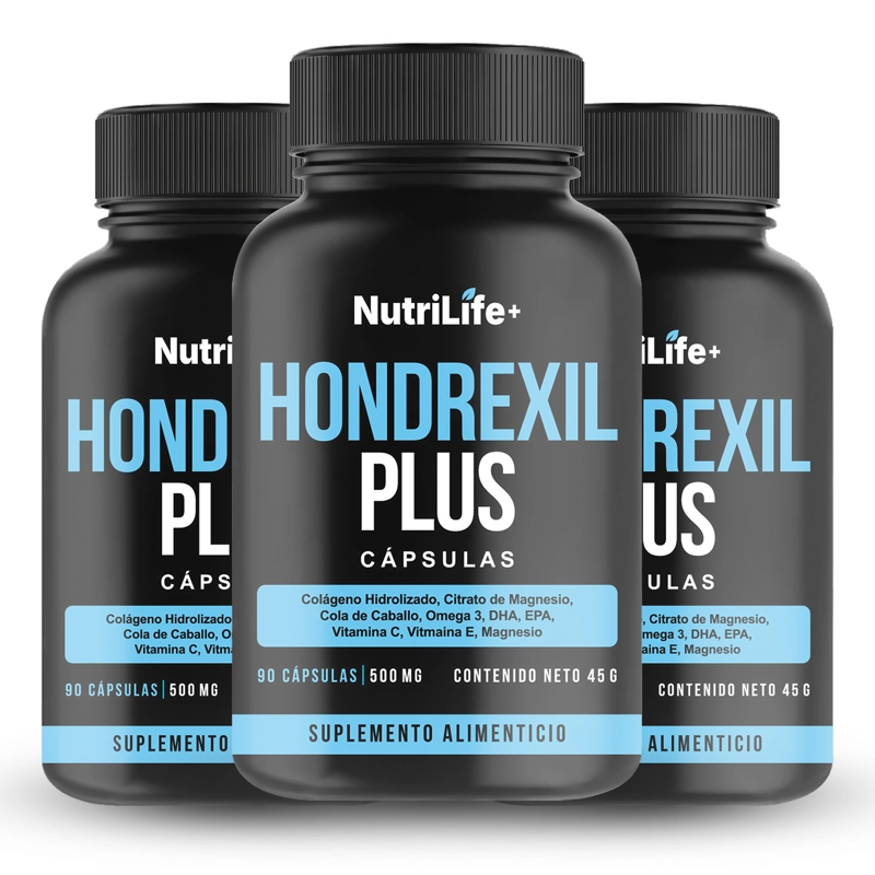 PACK X3 HONDREXIL PLUS SUPLEMENTO 270 CAPSULAS NUTRILIFE+ ARTICULACIONES SIN SABOR - 1