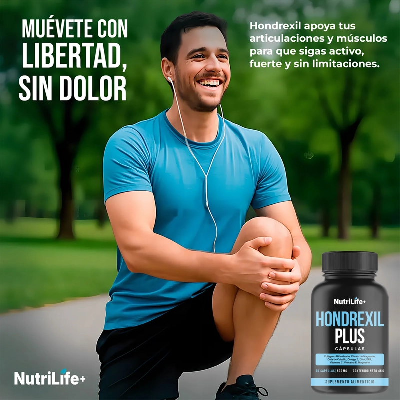 PACK X3 HONDREXIL PLUS SUPLEMENTO 270 CAPSULAS NUTRILIFE+ ARTICULACIONES SIN SABOR - 3