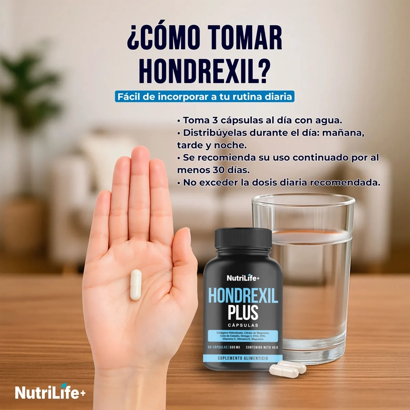 PACK X3 HONDREXIL PLUS SUPLEMENTO 270 CAPSULAS NUTRILIFE+ ARTICULACIONES SIN SABOR - 7