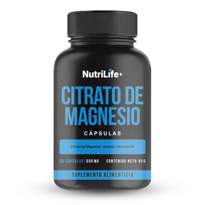 CITRATO DE MAGNESIO 500 MG 90 CAPSULAS NUTRILIFE+ SUPLEMENTO SIN SABOR - 1