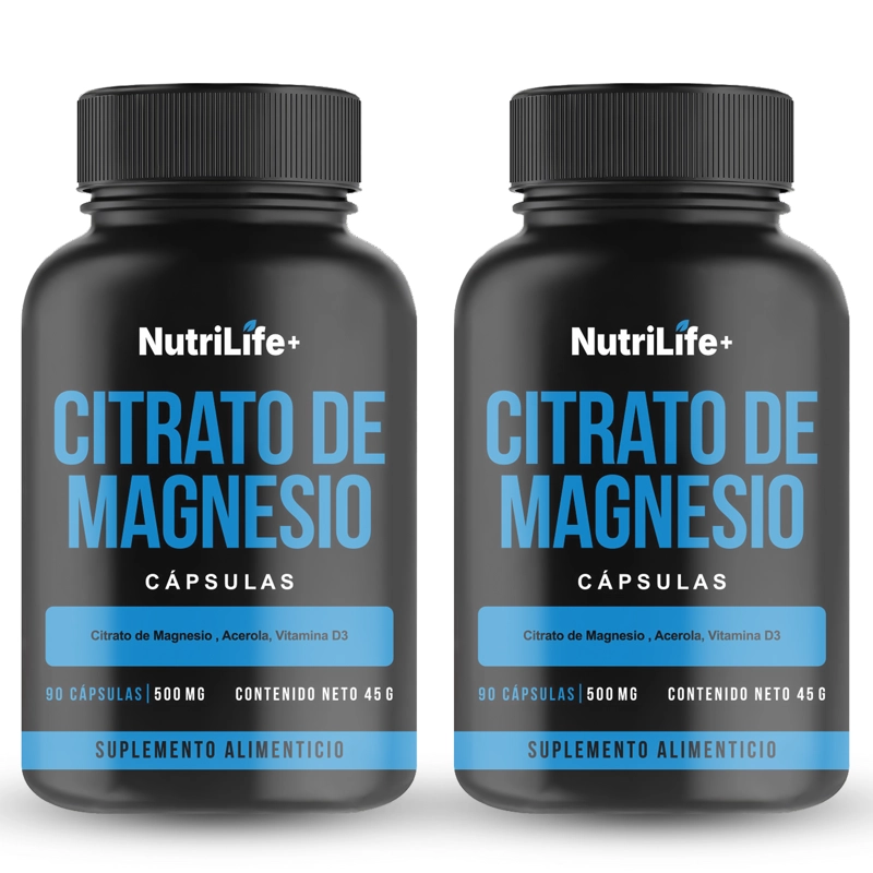 PACK 2 CITRATO MAGNESIO CAPSULAS  500MG NUTRILIFE+ SIN SABOR - 1