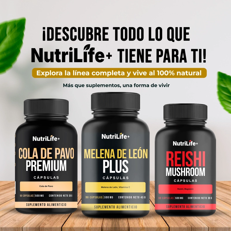 MELENA DE LEON PLUS HONGO 90 CAPSULAS 500MG NUTRILIFE+ SIN SABOR - 9