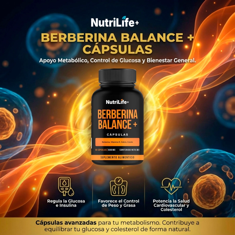 BERBERINA 60 CAPSULAS NUTRILIFE+ 500 MG SOPORTE DE GLUCOSA SIN SABOR - 2