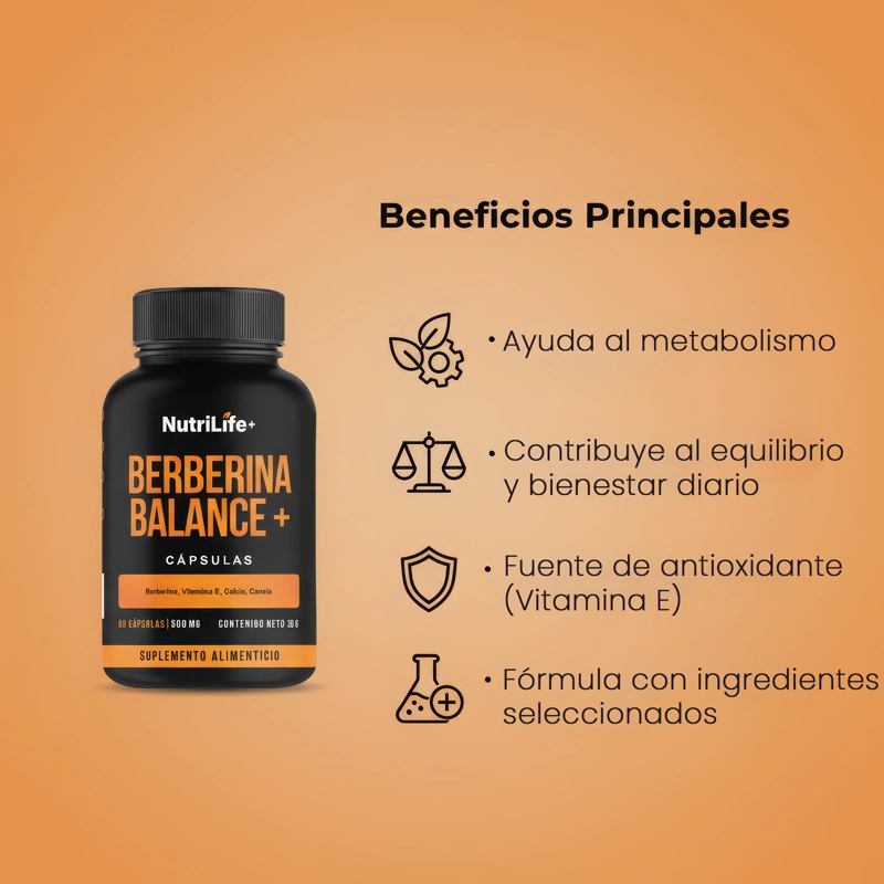 PACK 2 BERBERINA BALANCE+ 120 CAPSULAS NUTRILIFE+ ACTIVADOR SIN SABOR - 4