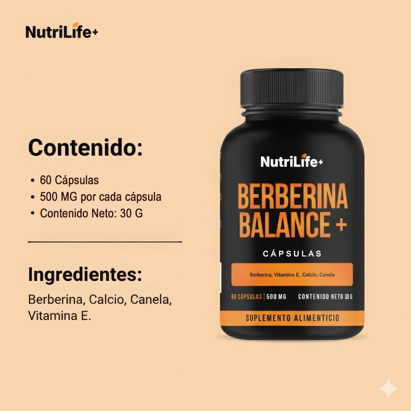 PACK 2 BERBERINA BALANCE+ 120 CAPSULAS NUTRILIFE+ ACTIVADOR SIN SABOR - 6