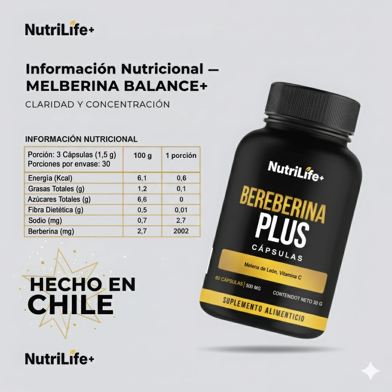 PACK 3 BERBERINA BALANCE+ 180 CAPSULAS NUTRILIFE+ GLUCOSA SIN SABOR - 5