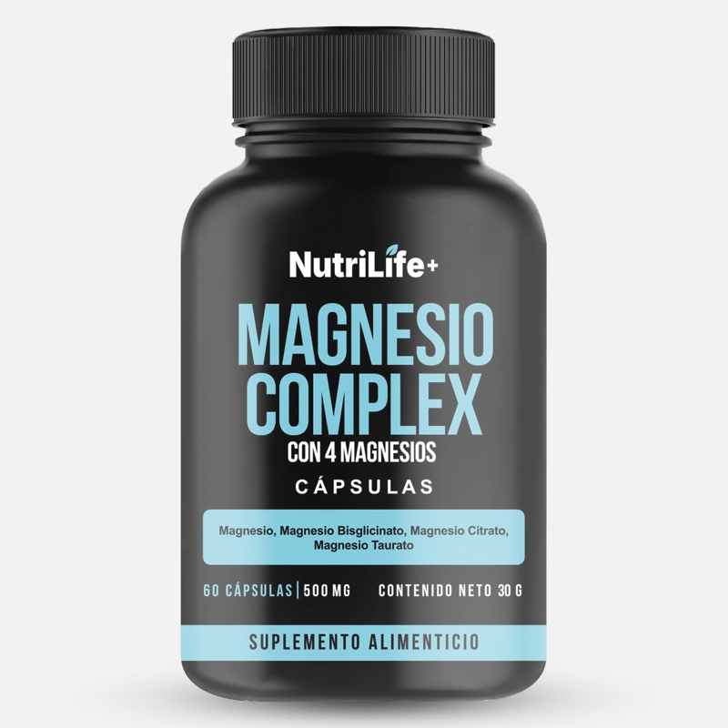 MAGNESIO COMPLEX CON 4 MAGNESIO 60 CAPSULAS NUTRILIFE+ SIN SABOR - 1
